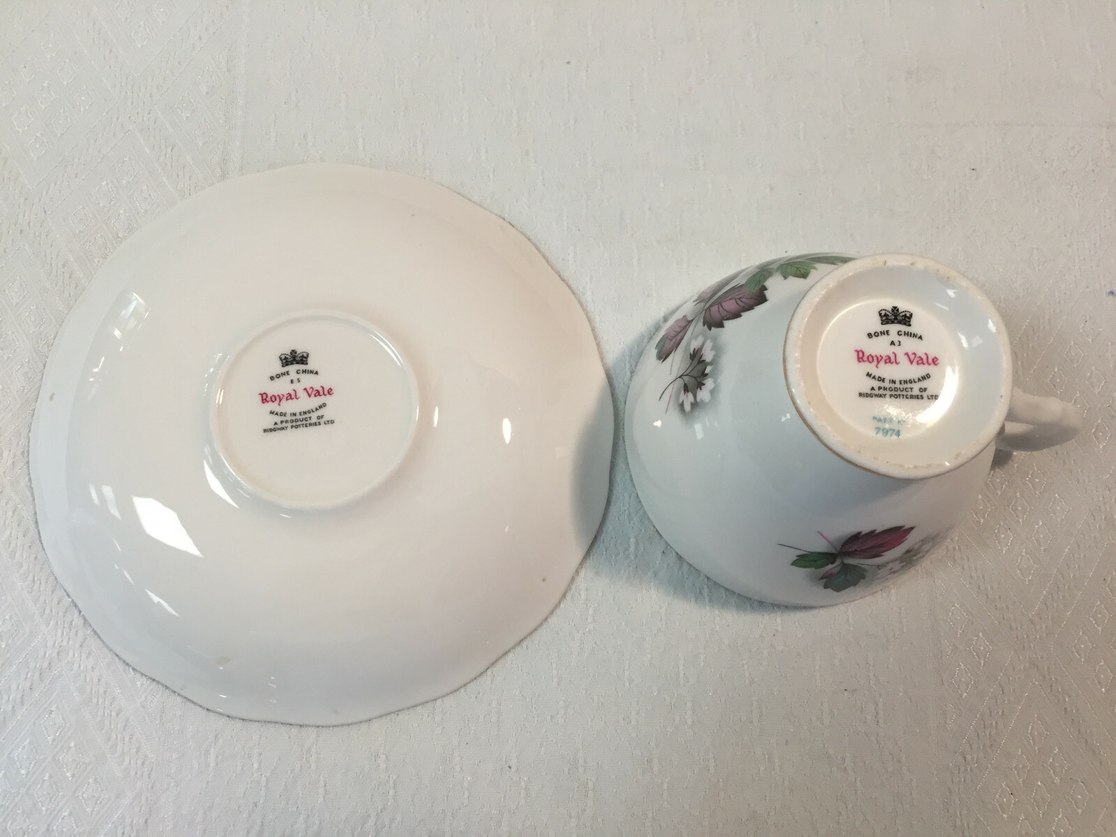 Vintage Cup and Saucer , Royal Vale, Bone China , England.