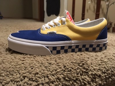 true blue checkerboard vans