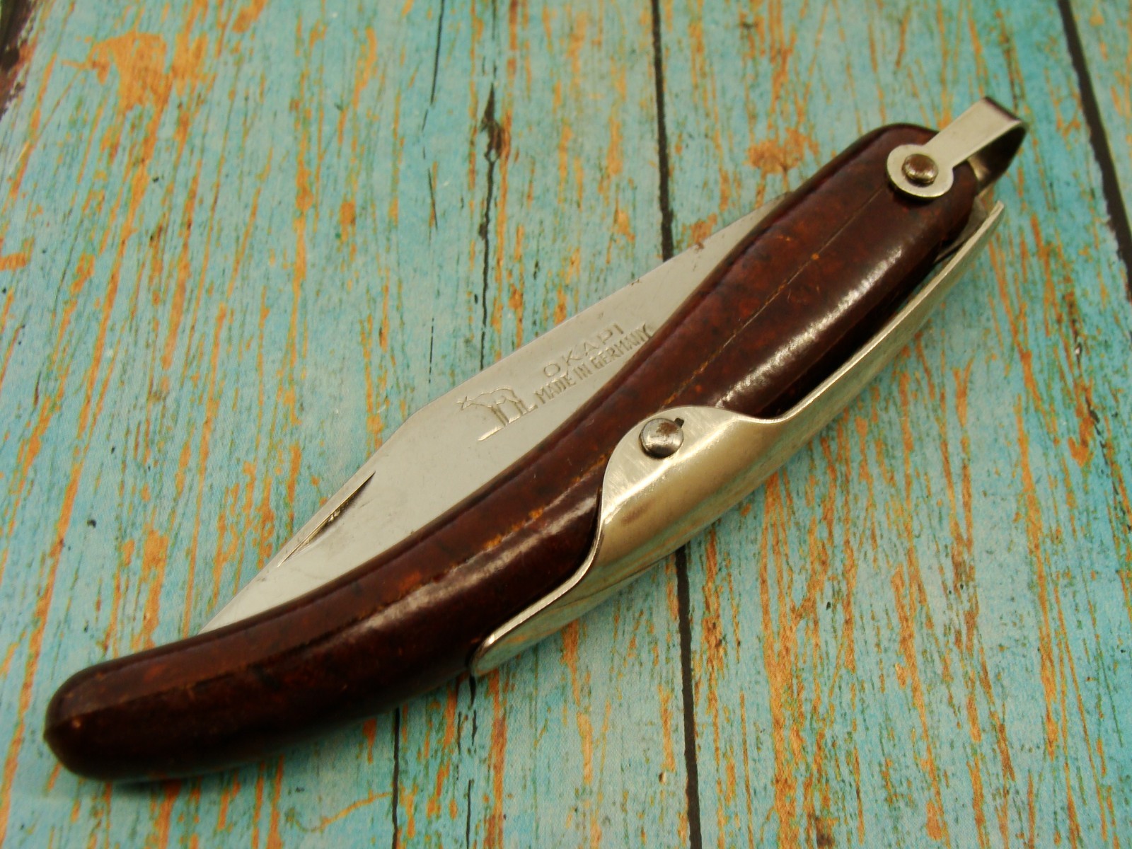 ⭐︎TOPKAPI BIG VINTAGE OKAPI GERMANY SADDLE SPRING FOLDING POCKET KNIFE