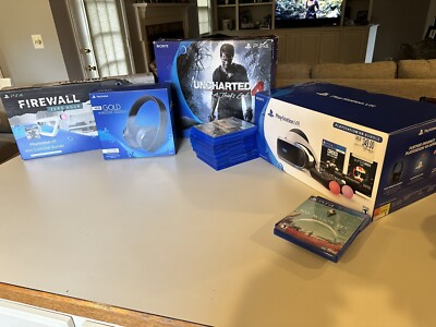 BUNDLE · PLAYSTATION 4 2 CONTROLLERS| VR SET | HEADSET | GAMES | AIM CONTROLLER