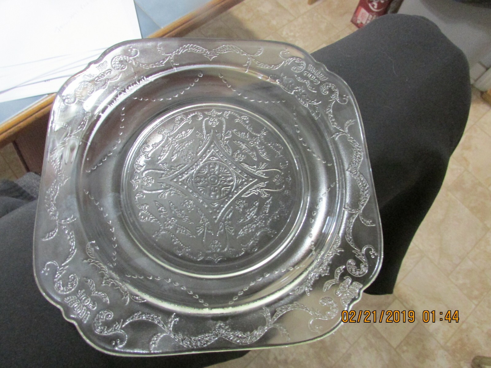Vintage Cut Glass Dessert Plates