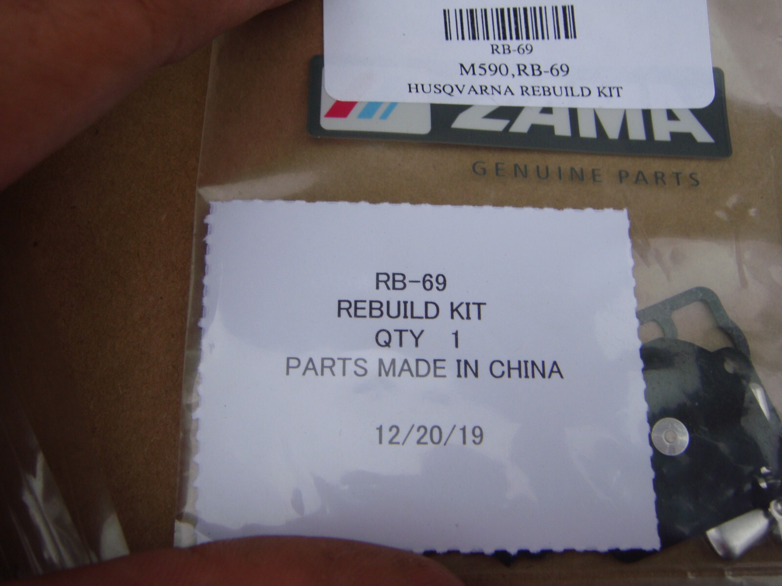 GENUINE ZAMA RB-69, C1Q-S108, S109, S32, S61, S69 CARB