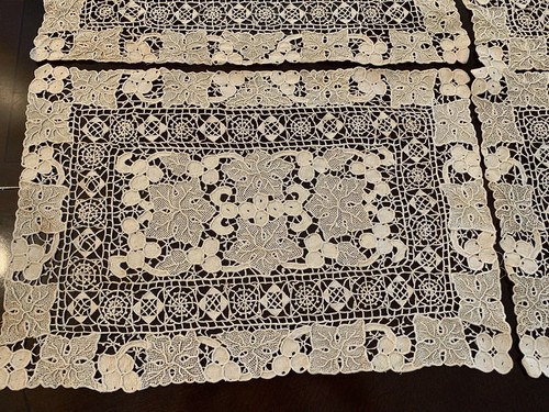 Antique FRENCH LACE CROCHET Placemats 6 +2