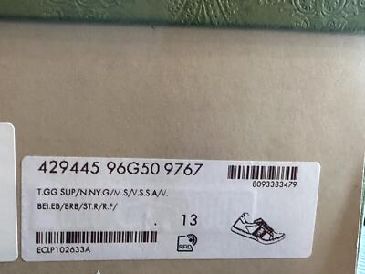 Pre-owned Gucci Ace Supreme Gg Ssima Logo Web Stripe Flat Sneakers Shoes $750 In Multicolor