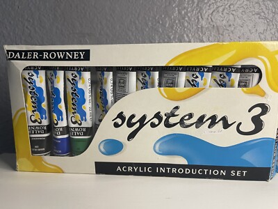 Daler Rowney Acrylic Paint Set Of 10 - High-Quality Colors - Slightly Used