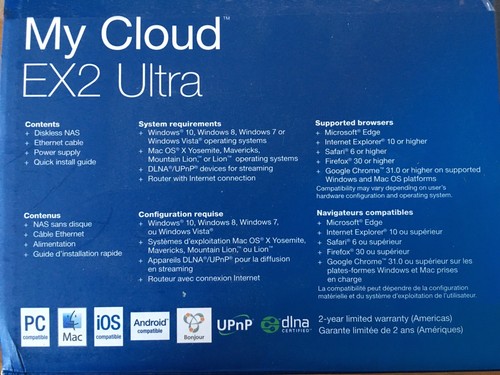WD Diskless My Cloud EX2 NAS - WDBVKW0000NCH-NESN - MINT Cond.