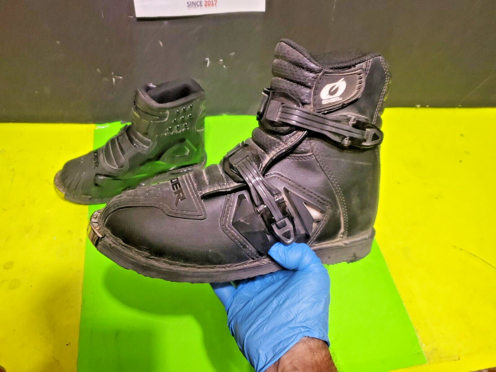 Size 9 Black Motocross Motorcycle  Boots.