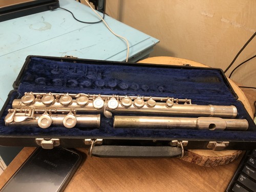 【中古】 Passion Flute StephanDeruby Vintage Gemeinhardt Sterling Silver Plated M2 Flute c.1966