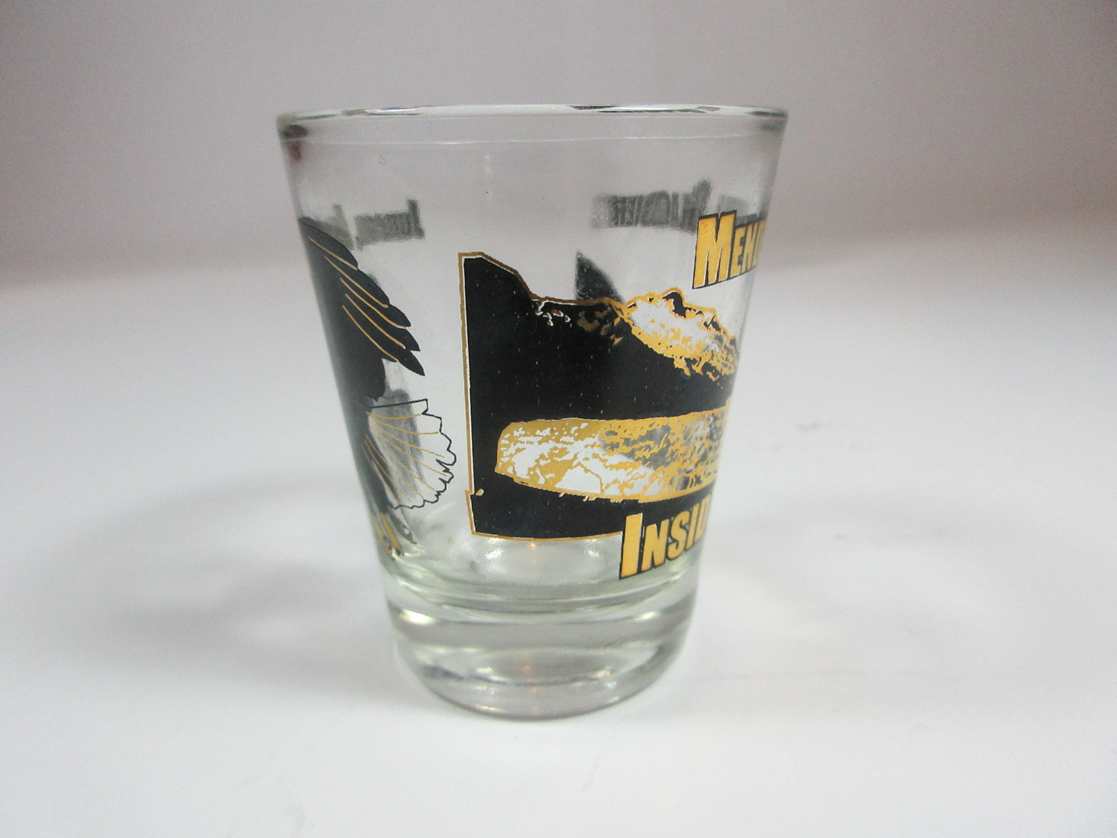 VINTAGE JUNO ALASKA MENDENHALL GLACIER SOUVENIR SHOT-GLASS RETRO DECOR BAR-WARE