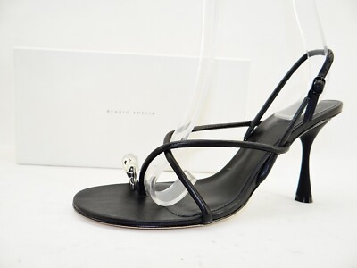 Studio Amelia PEBBLE RING High Heel Sandalen Sandaletten Schwarz Leder Gr.39 US9