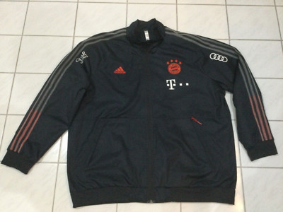 ORIGINAL FC BAYERN ADIDAS FREIZEITJACKE, REGENJACKE,SPONSORENLOGO, GR. XXL