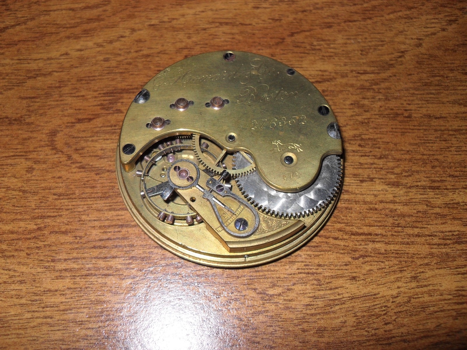 E Howard N Series Pocket-Watch Movement/ Nice Clean Dial 