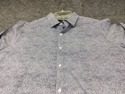 Marc Anthony Shirt Mens XL Paisley Slim Fit Blue Button up