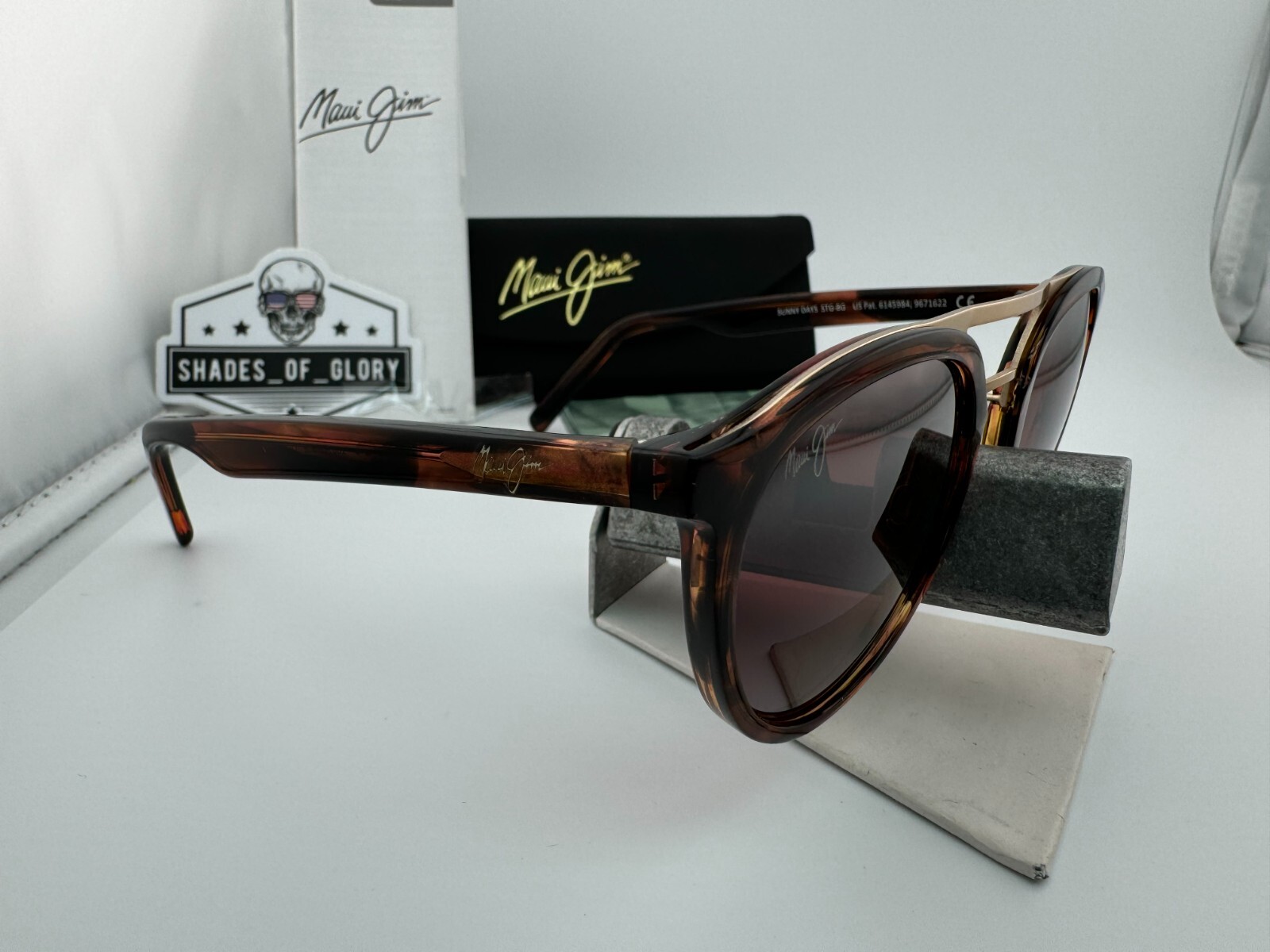 Pre-owned Maui Jim Sunny Days Mj 529-19c Espresso Smoke Maui Rose Red Polarized Sunglasses In Pink