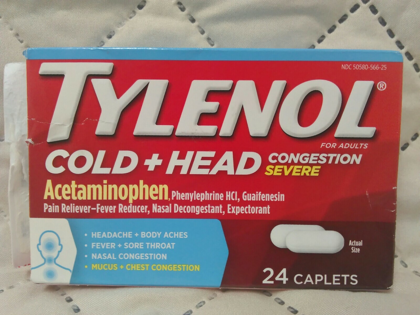 LOT 6 TYLENOL ACETAMINOPHEN EXTRA STRENGTH COLD + HEAD & SINUS SEVERE EXP 10/19