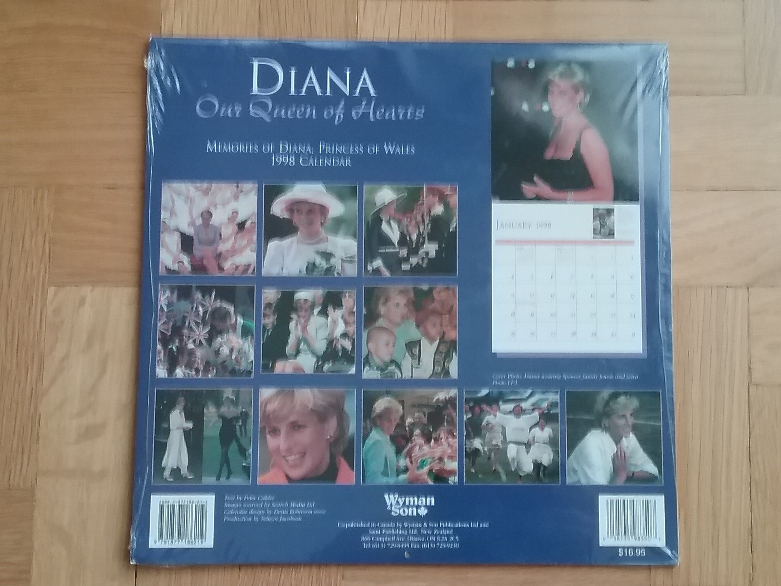 Diana - Our Queen of Hearts 1998 Calendar vintage - New sealed