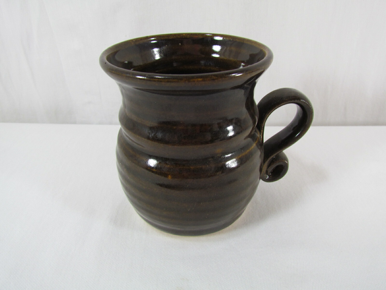 Handmade Stoneware Mug 3-D Lion Face Signed Lion Mug Carved