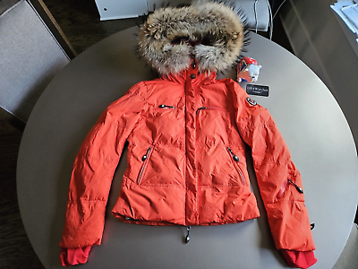 Red ski jacket sales with fur hood