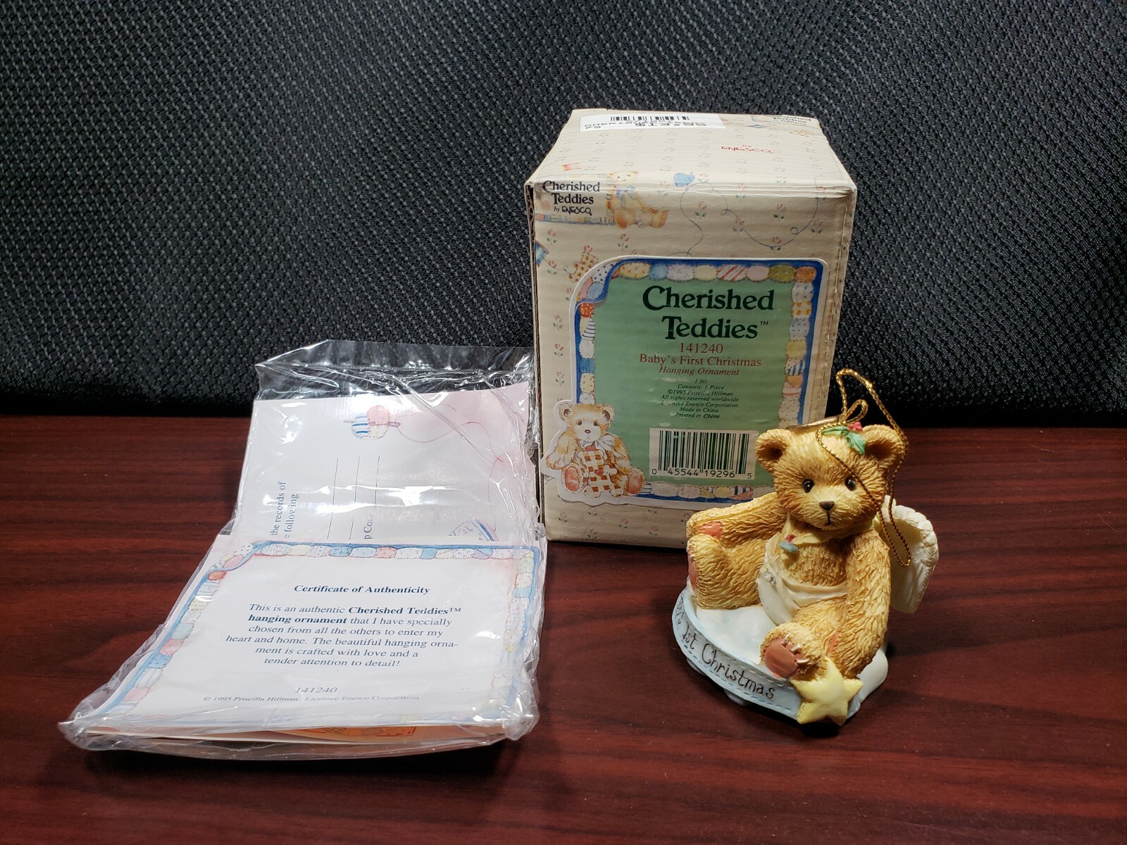 1995 Enesco Cherished Teddies Baby's First Christmas Hanging