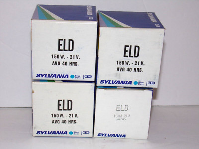 Lot of 4 Sylvania ELD Projection Lamps  150W 21V  New but old stock