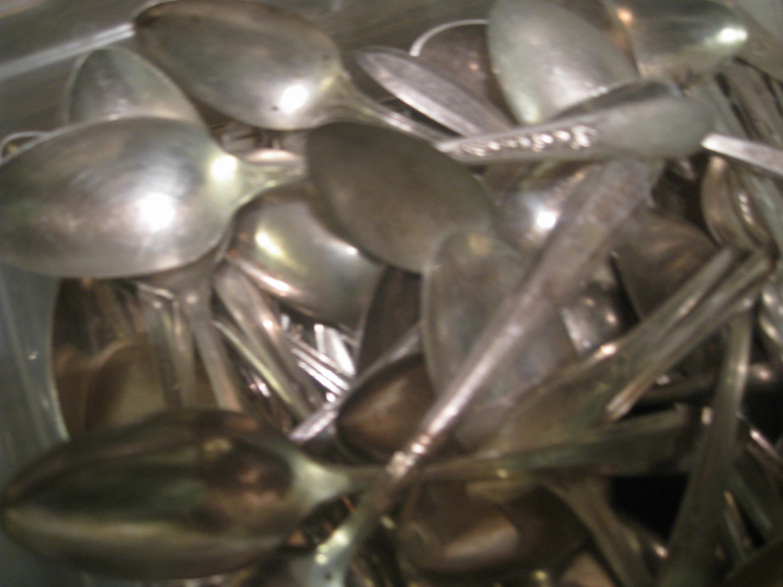 25 silver plate tea  spoons for crafts or use