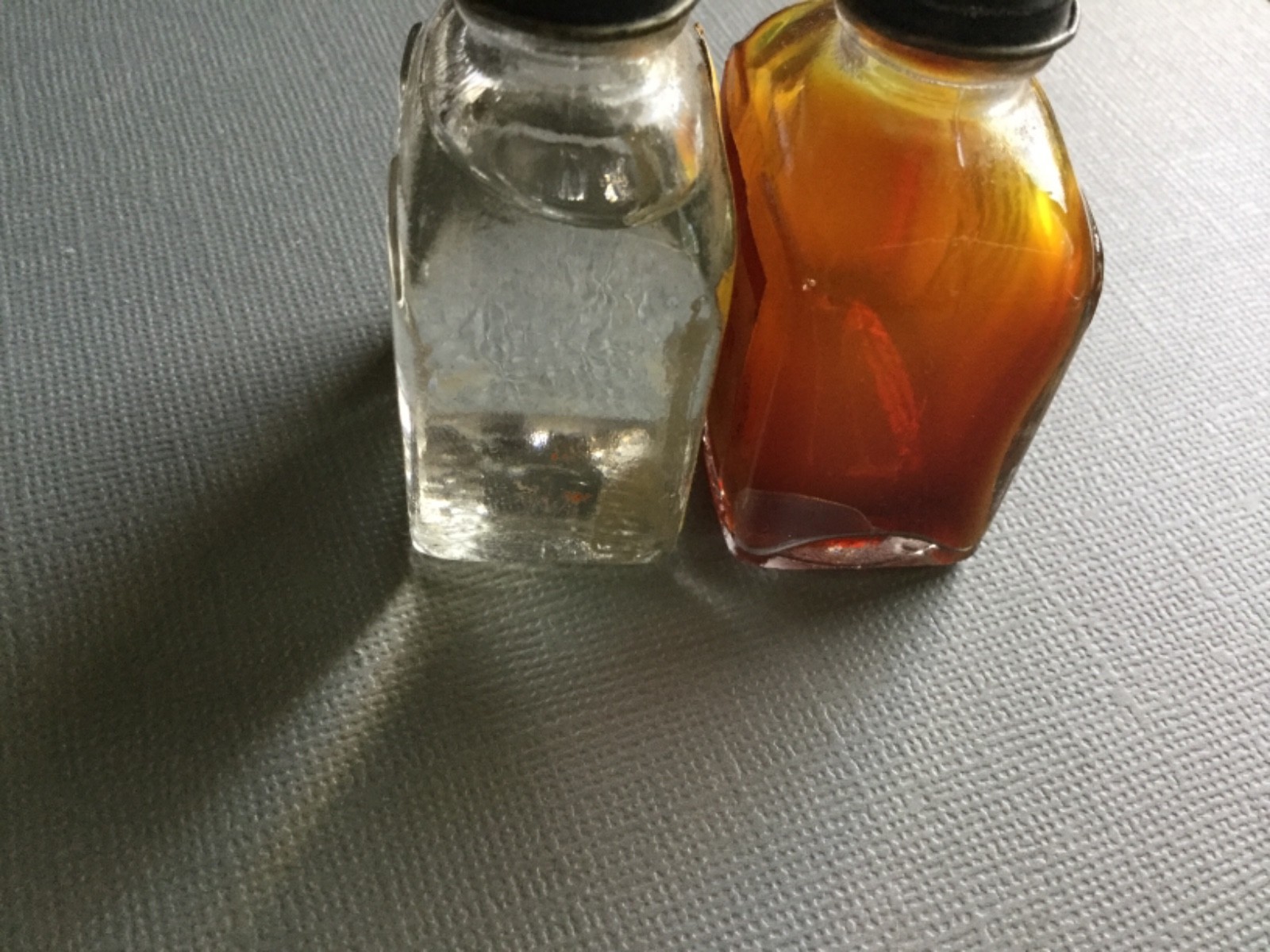Lot 2 Vintage Sculpstone Bottles - Oil & Hardener - Oil Bottle w/ Contents