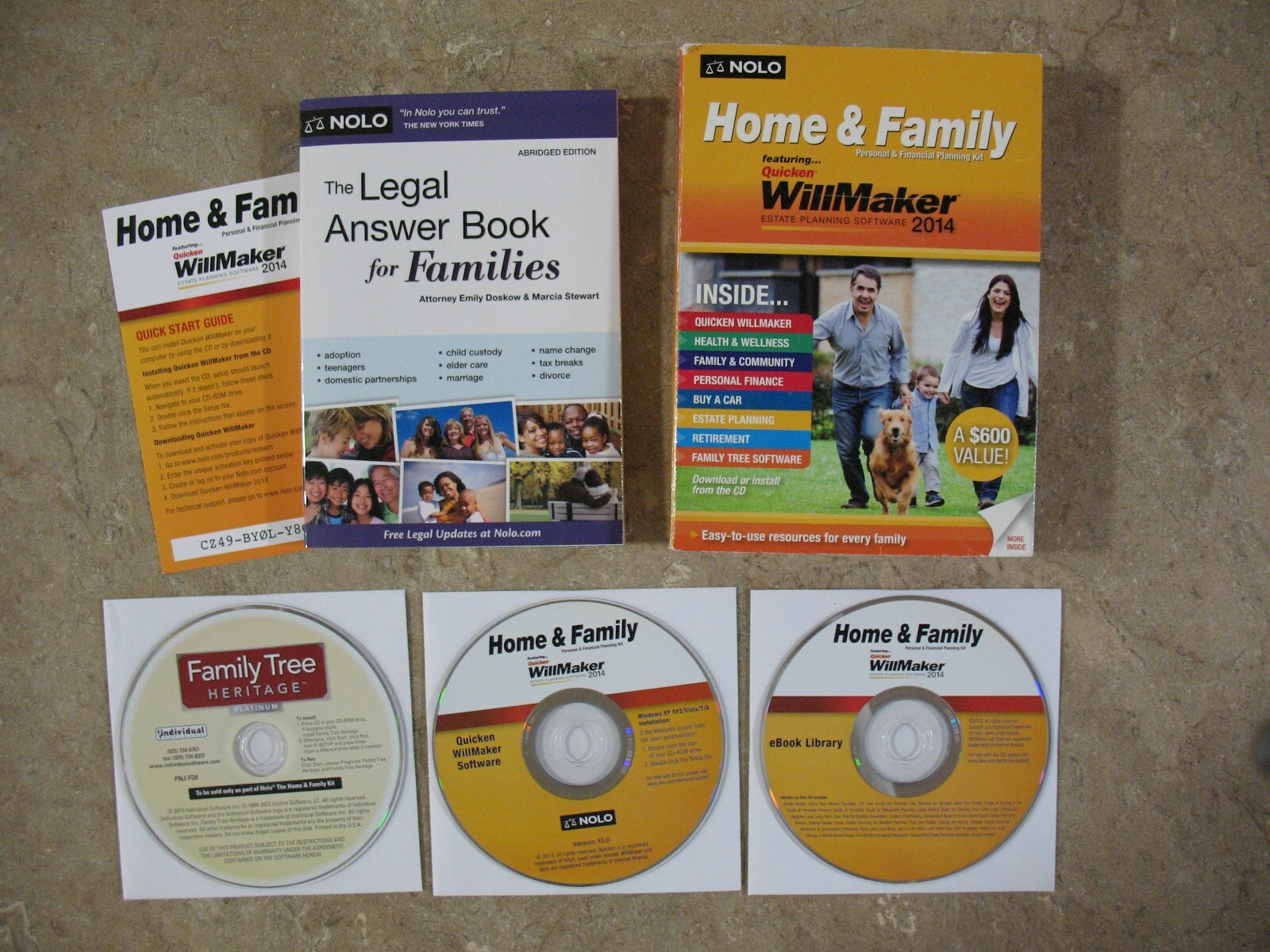 Home & Family Personal & Financial Planning Kit featuring Quicken WillMaker 2014