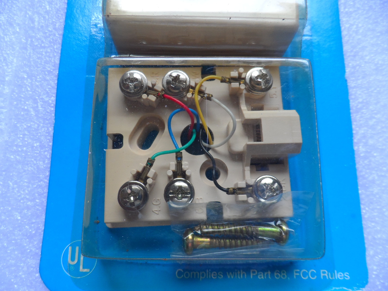 AT&T 24183 Single Outlet Phone Jack Old New Stock Carded