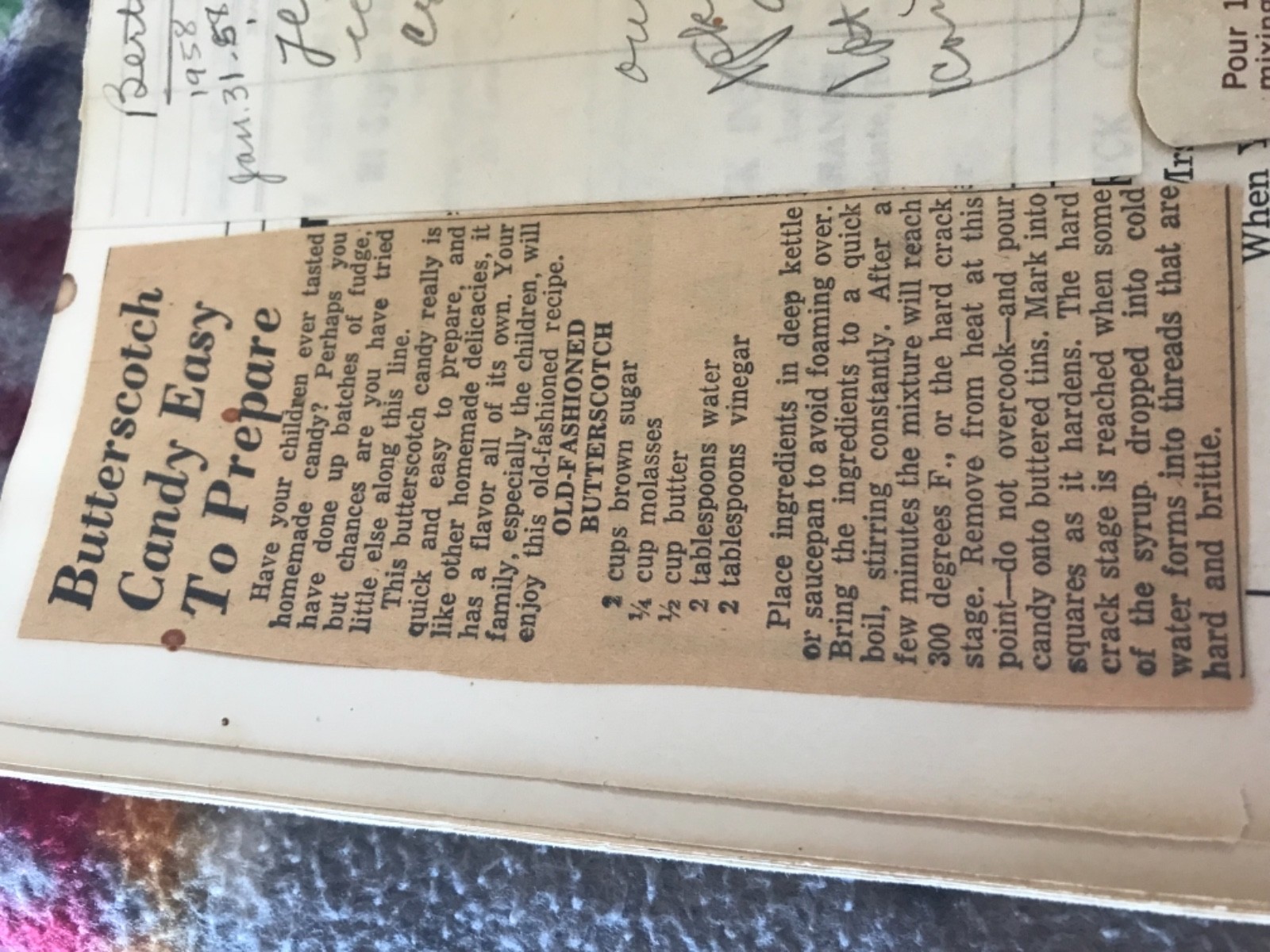 1949 Vintage Cookbook/ Recipe Book