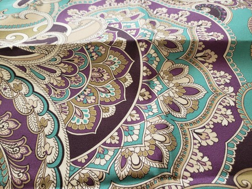 (2) CLARENCE HOUSE Fabric Remnants - PASHA PAISLEY 03- ITALY - 17