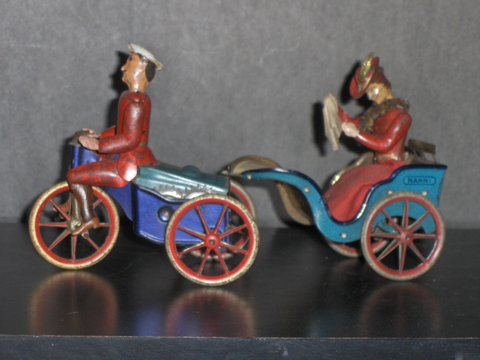 Early 1900's Germany Lehmann EPL #'s 470 & 471 Anxious Bride Tin Wind Up Toy...