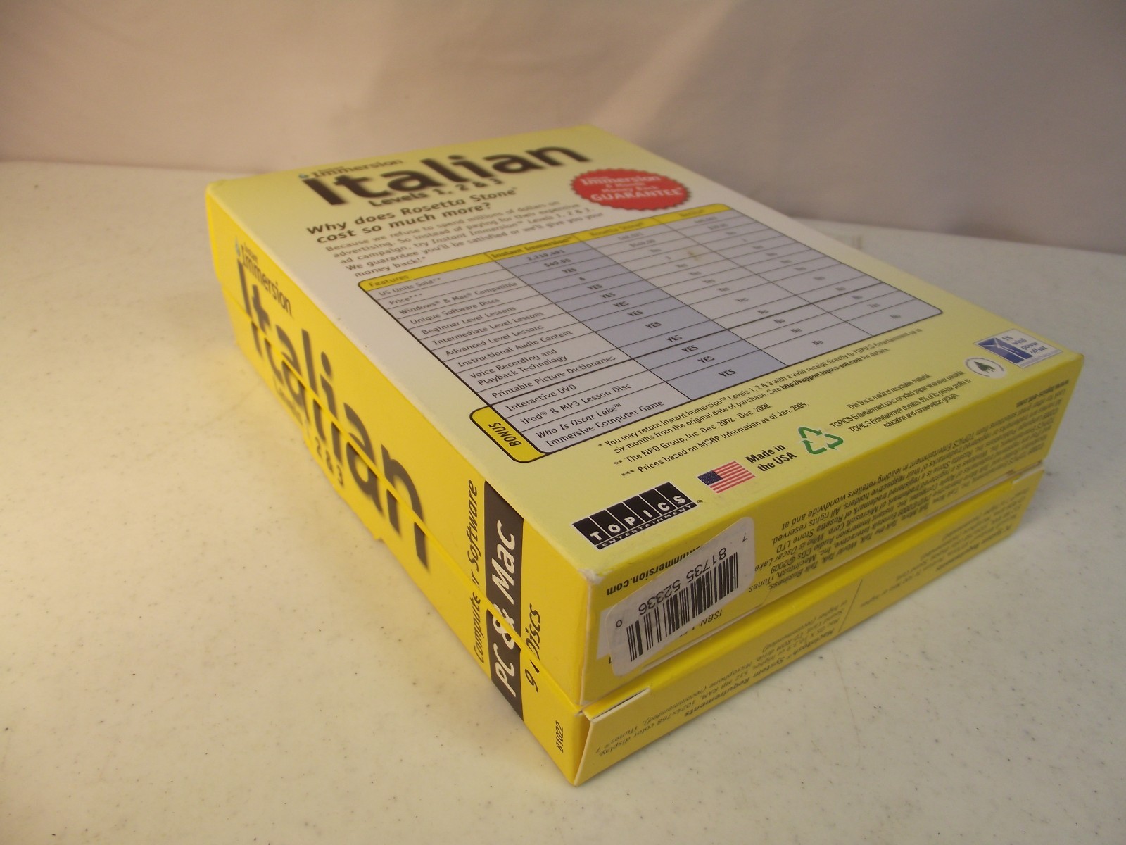 Instant Immersion Italian Levels 1,2 and 3. Learn to Speak ITALIAN Fast Ship