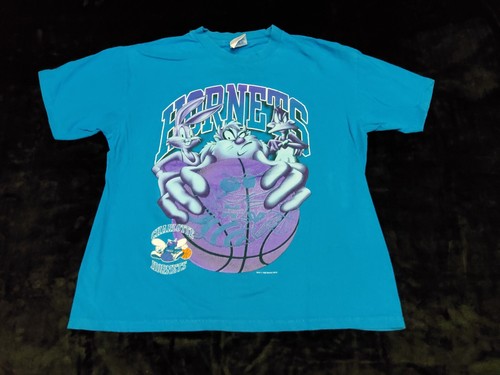 レア80〜90sヴィンテージNBA CHARLOTTE HORNETS Tシャツ 90s Charlotte Hornets - Vintage NBA T-Shirt (Medium)
