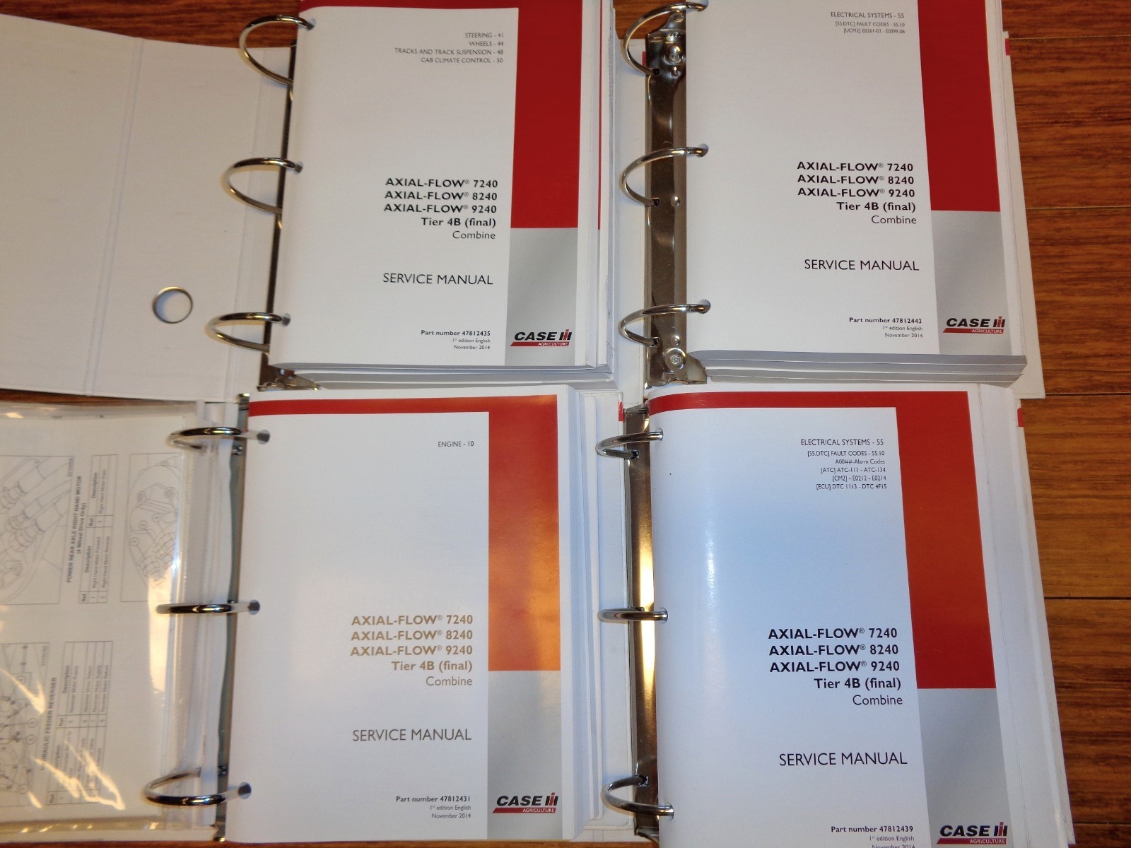 Case IH 7240 8240 9240 Axial Flow combine service repair manual set Tier 4B OEM