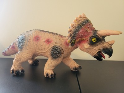 Fat Brain Toys Hear Me Roar Triceratops(No Sound) Fluff Filled Rubber Body Dino
