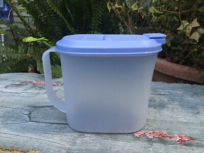 Tupperware 1 Quart Slim Oval Pitcher Sheer/Blue New