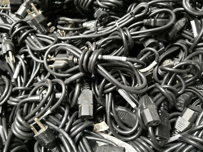 Lot of 20 3-Prong Power Cables 6FT PC, Computer Printer Power Cord