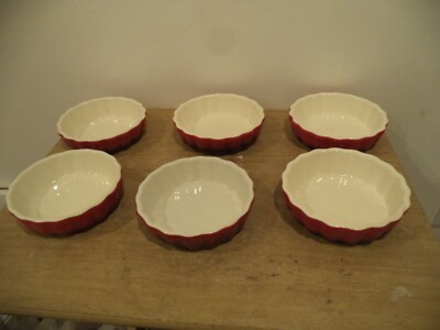 6 ROCQ Parisian Patisserie 4 3/4'' Individual Tart Pie Flan Dish Red 