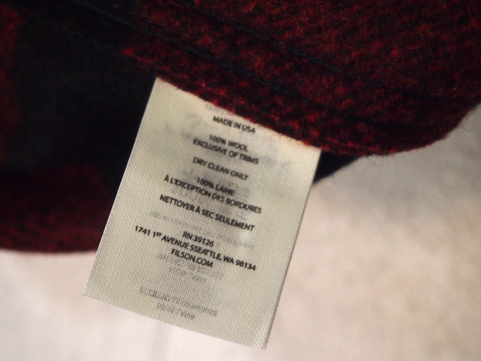 Pre-owned Filson Wool Red & Black Buffalo Plaid Mackinaw Field Jacket Xs $395 Usa Made