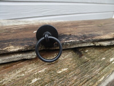 Solid Black Metal Simple Modern Ring Pull Contemporary Knob Hardware DIY