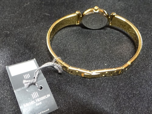Pre-owned Michel Herbelin Ladies Watch French  Watch Faux Diamond Gold Bracelet