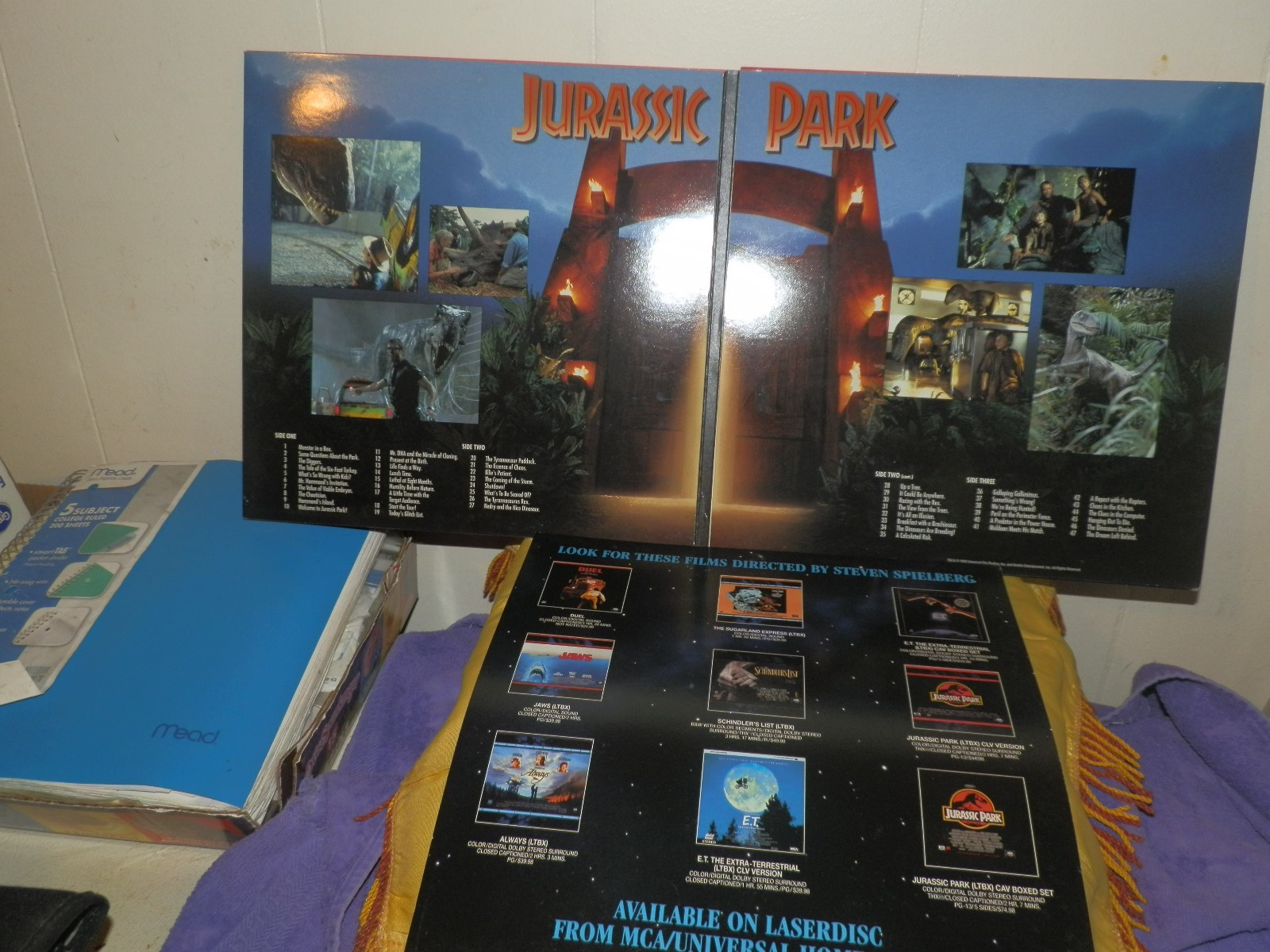 JURASSIC PARK Laserdisc Lot 1&2 THE LOST WORLD Steven Speilberg Dinosaur Action