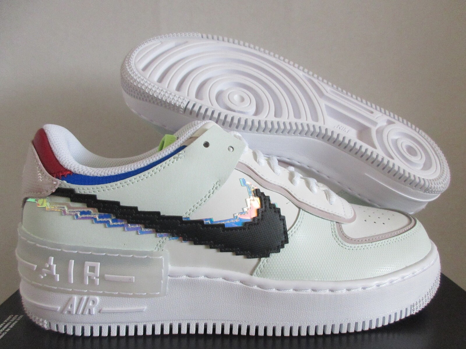 WMNS NIKE AIR FORCE 1 AF1 SHADOW BARELY GREEN-BLACK-WHITE SZ