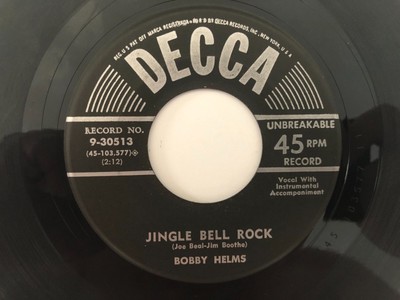 '57 Christmas 45 BOBBY HELMS Jingle Bell Rock DECCA hear