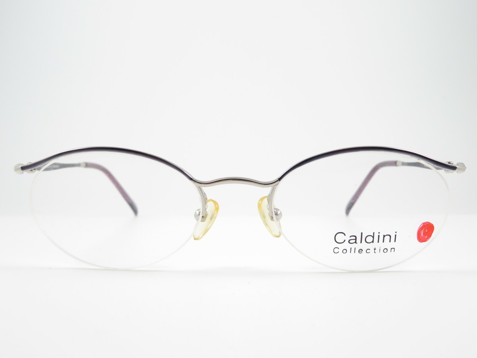 Damen Brillenfassung für Gleitsicht Halbrandbrille silber lila oval Optiker NEU