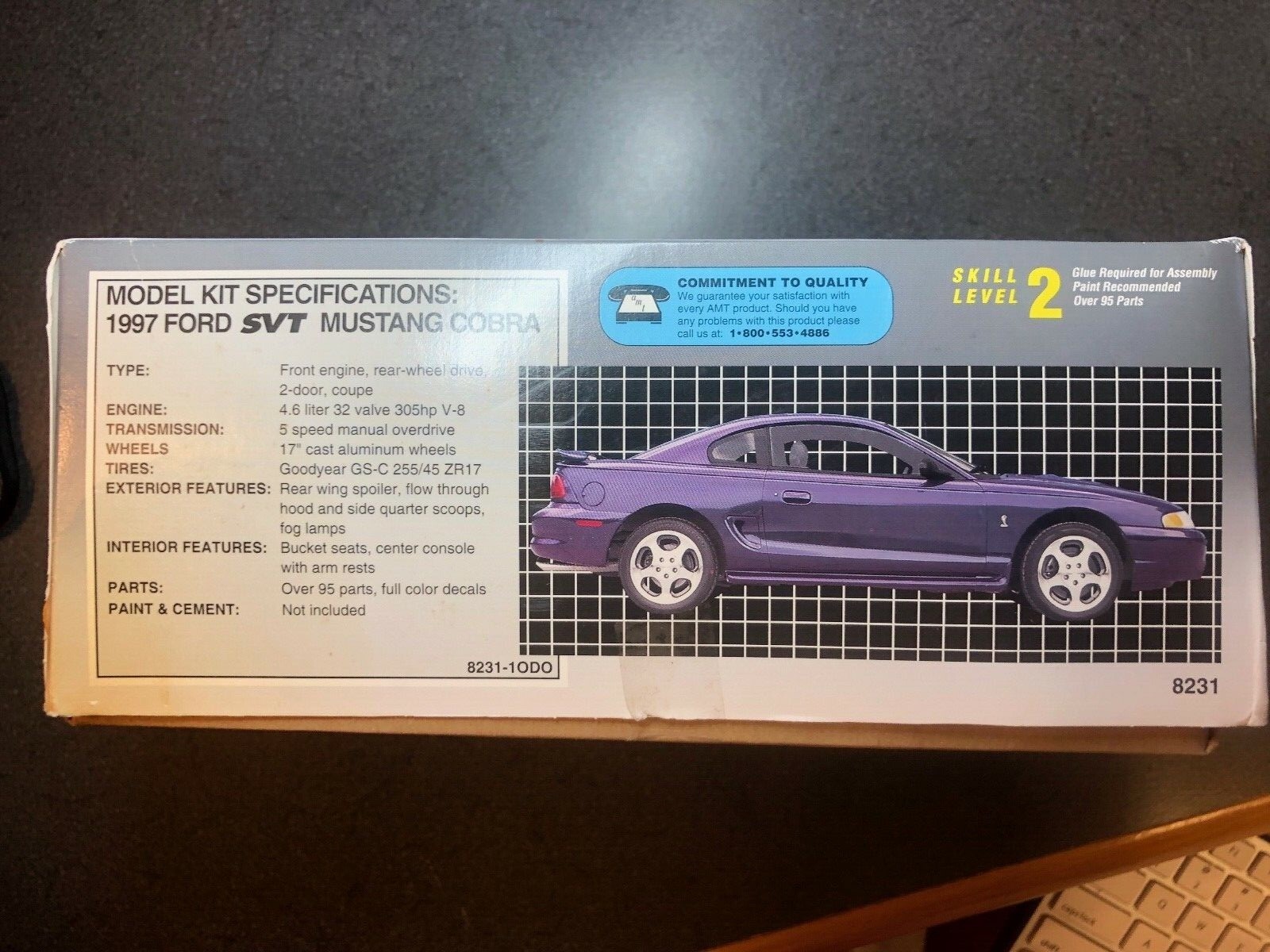 1997 Ford SVT Mustang Cobra AMT Model New Old Stock 1/25th Model Kit