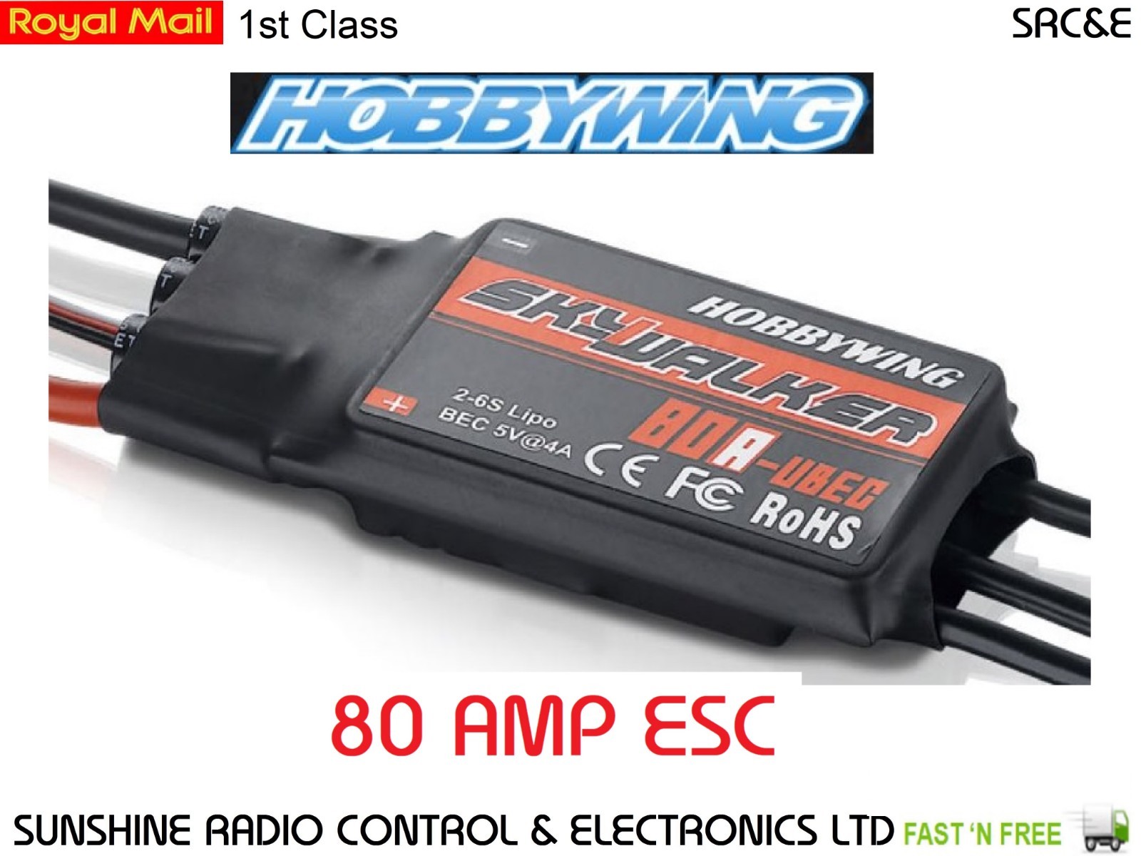 RC ESC Hobbywing Skywalker ORIGINAL 80 AMP Electronic Speed Controller
