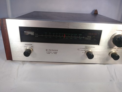Vintage Pioneer TX 500 Stereo Tuner AM FM Silver Wood Face JAPAN 1970s tested