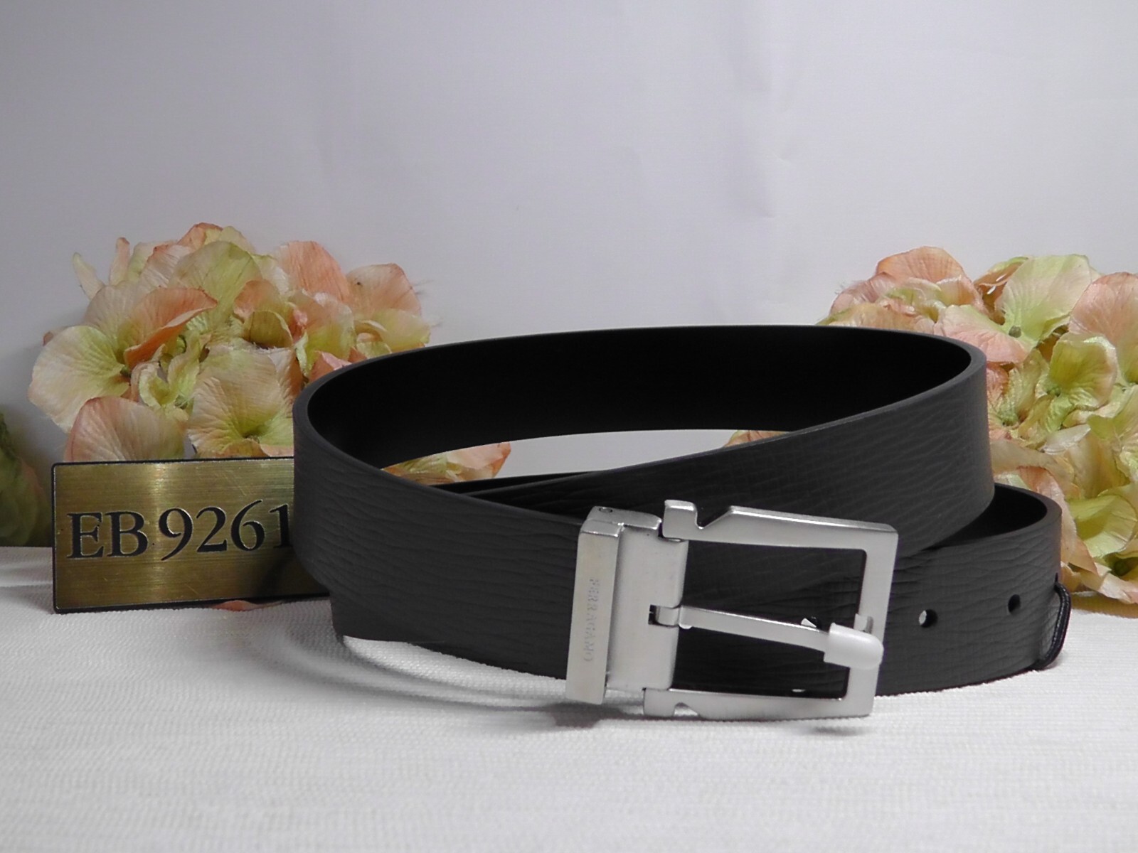 Pre-owned Ferragamo Salvatore  Men's Black/gray Leather Reversible Belt Size 34 / 34 Inches