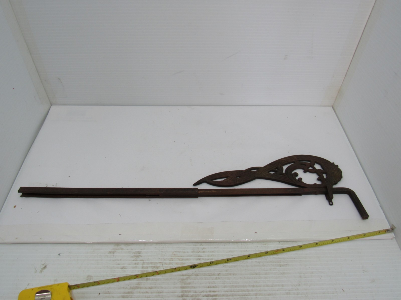 Vintage Antique Style Cast Iron Sign Holder Adjustable Length Bar